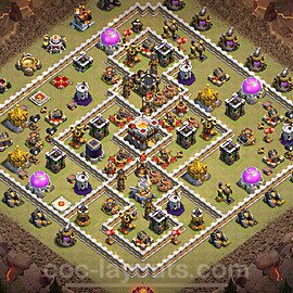 Municipio livello 11 Base di Guerra + Link, Anti Air / Electro Dragon, Ibrido - Miglior Disposizione Villaggio COC 2024 TH11 - #141