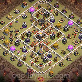 Die Clan War Base RH11 + Link, Anti Air / Electro Dragon, Hybrid 2025 - COC Rathaus Level 11 Kriegsbase (CK / CW) - #141