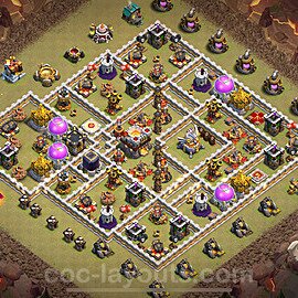 TH11 War Base Plan with Link, Anti Everything, Hybrid, Copy Town Hall 11 CWL Design 2024, #142