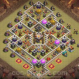 TH11 Anti 3 Stars CWL War Base Plan with Link, Hybrid, Copy Town Hall 11 Design 2024, #145