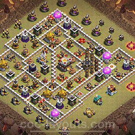 Municipio livello 11 Base di Guerra + Link, Anti Air / Electro Dragon - Maxato Disposizione Villaggio COC 2024 TH11 - #153