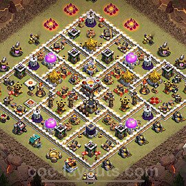 Die Anti 2 Sterne Clan War Base RH11 + Link, Hybrid 2024 - COC Rathaus Level 11 Kriegsbase (CK / CW) - #161