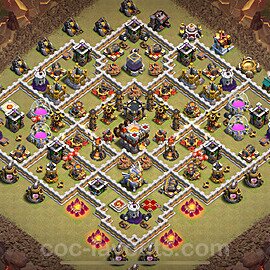 TH11 Anti 2 Stars CWL War Base Plan with Link, Anti Everything, Copy Town Hall 11 Design 2024, #166