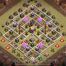 TH11 Anti 2 Stars CWL War Base Plan with Link, Anti Everything, Copy Town Hall 11 Design 2024, #181