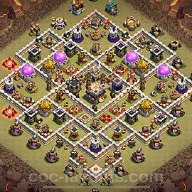 TH11 Anti 2 Stars CWL War Base Plan with Link, Hybrid, Copy Town Hall 11 Design 2024, #188