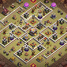 Diseño de aldea para Guerra Ayuntamiento 11 Copiar, Anti Aire / Electro Dragón - COC TH11 Perfecta Distribucion 2026 + Enlace - #202