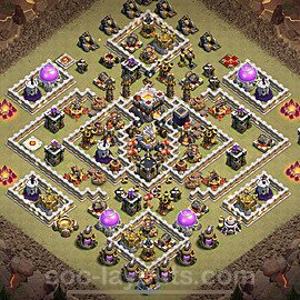 TH11 War Base Plan with Link, Anti 3 Stars, Hybrid, Copy Town Hall 11 CWL Design 2023, #23