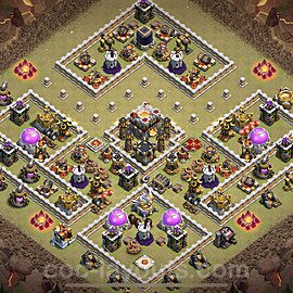 TH11 Anti 2 Stars CWL War Base Plan with Link, Legend League, Copy Town Hall 11 Design 2023, #24