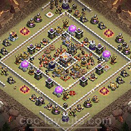 TH11 Anti 3 Stars CWL War Base Plan with Link, Anti Air / Electro Dragon, Copy Town Hall 11 Design 2023, #40