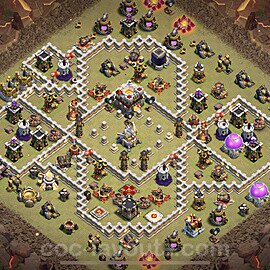 TH11 War Base Plan with Link, Copy Town Hall 11 CWL Design 2023, #67