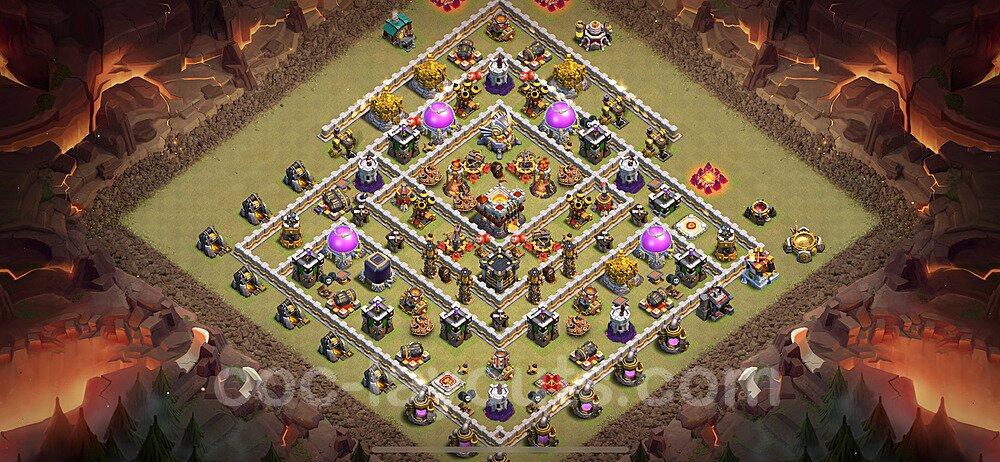 Die Anti 2 Sterne Clan War Base RH11 + Link, Hybrid 2024 - COC Rathaus Level 11 Kriegsbase (CK / CW) - #119