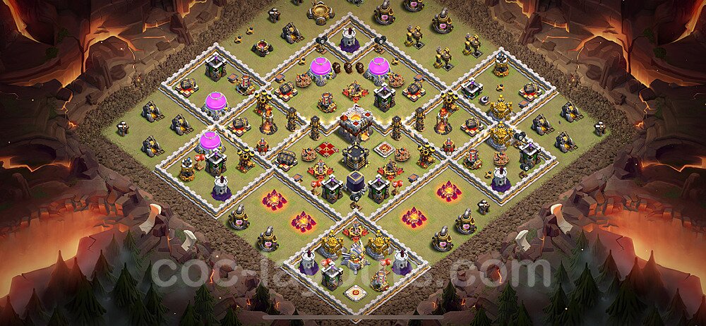 TH11 Max Levels CWL War Base Plan with Link, Anti Air / Electro Dragon, Copy Town Hall 11 Design 2024, #130