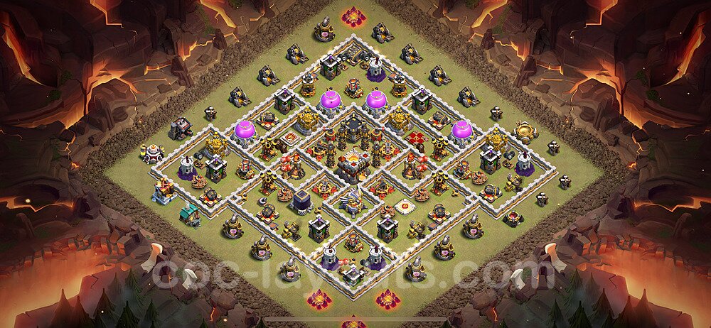 Municipio livello 11 Base di Guerra + Link, Anti Air / Electro Dragon - Anti 2 Stelle Disposizione Villaggio COC 2024 TH11 - #131