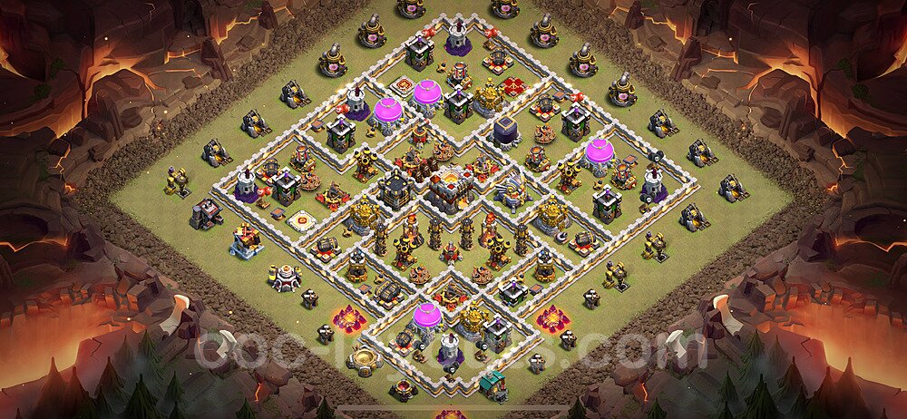 TH11 War Base Plan with Link, Anti Everything, Hybrid, Copy Town Hall 11 CWL Design 2024, #132