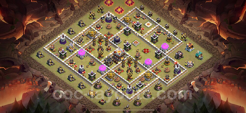 Die Clan War Base RH11 + Link, Anti Air / Electro Dragon, Hybrid 2024 - COC Rathaus Level 11 Kriegsbase (CK / CW) - #133