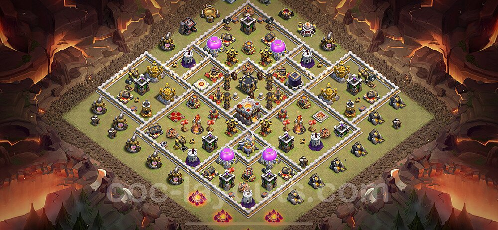 TH11 Anti 3 Stars CWL War Base Plan with Link, Anti Everything, Copy Town Hall 11 Design 2024, #134