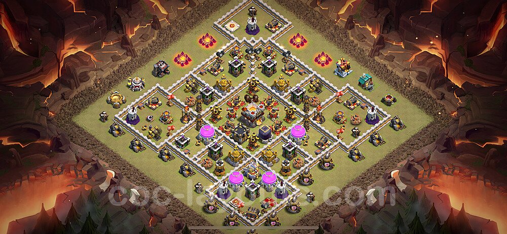 TH11 Anti 3 Stars CWL War Base Plan with Link, Anti Air / Electro Dragon, Copy Town Hall 11 Design 2024, #135