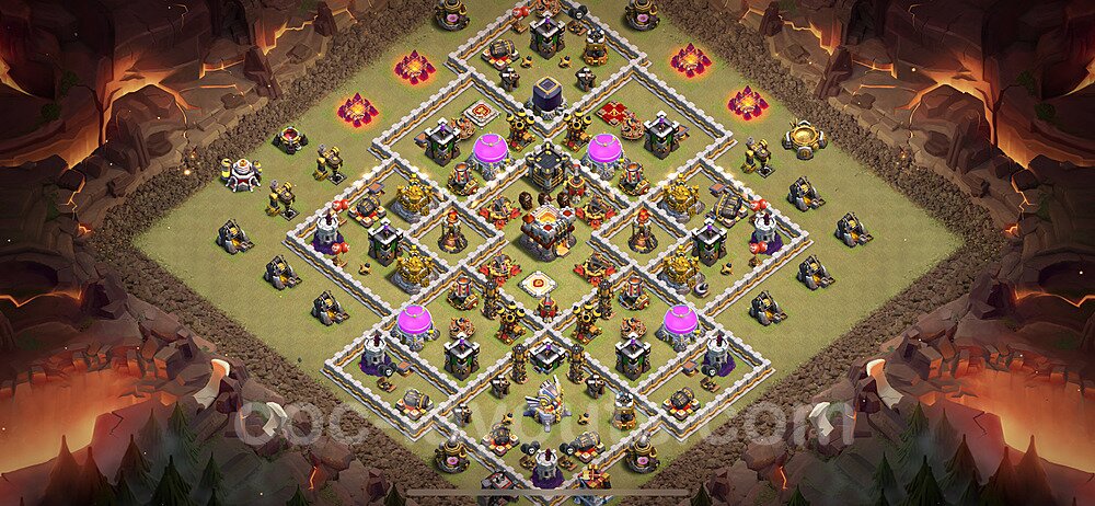 TH11 War Base Plan with Link, Anti Everything, Hybrid, Copy Town Hall 11 CWL Design 2024, #140