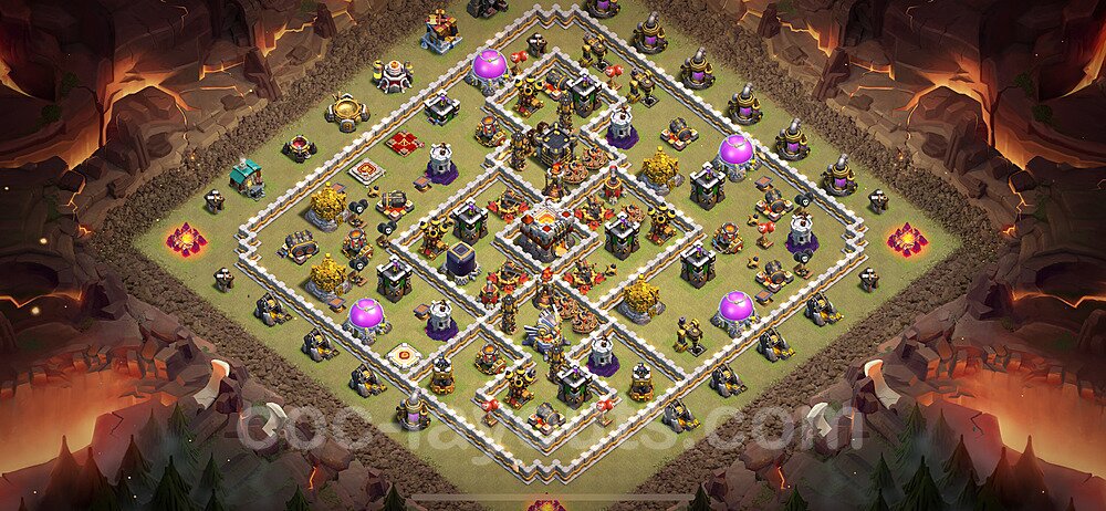 Die Clan War Base RH11 + Link, Anti Air / Electro Dragon, Hybrid 2024 - COC Rathaus Level 11 Kriegsbase (CK / CW) - #141