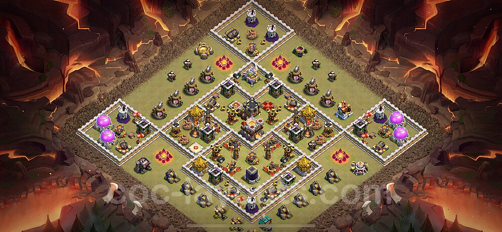 TH11 Anti 3 Stars CWL War Base Plan with Link, Copy Town Hall 11 Design 2024, #143