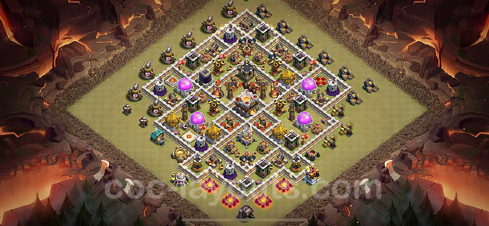 Die Anti 2 Sterne Clan War Base RH11 + Link, Anti Alles 2024 - COC Rathaus Level 11 Kriegsbase (CK / CW) - #144