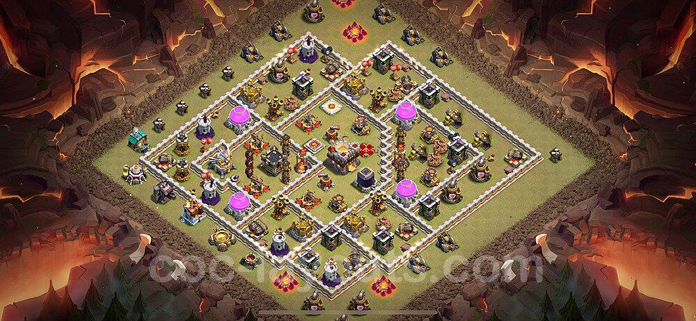 TH11 Anti 2 Stars CWL War Base Plan with Link, Anti Everything, Copy Town Hall 11 Design 2024, #149