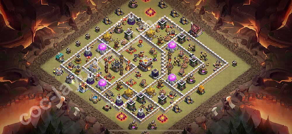 TH11 Anti 2 Stars CWL War Base Plan with Link, Anti Everything, Copy Town Hall 11 Design 2025, #149