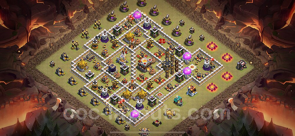 Municipio livello 11 Base di Guerra + Link, Anti Air / Electro Dragon - Maxato Disposizione Villaggio COC 2024 TH11 - #153