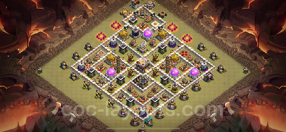 TH11 War Base Plan with Link, Anti Everything, Hybrid, Copy Town Hall 11 CWL Design 2024, #155