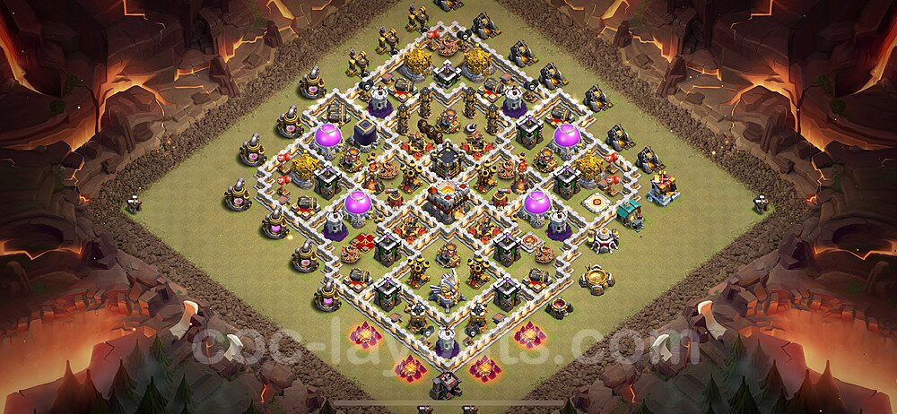 Die Maximal Clan War Base RH11 + Link, Hybrid 2024 - COC Rathaus Level 11 Kriegsbase (CK / CW) - #156