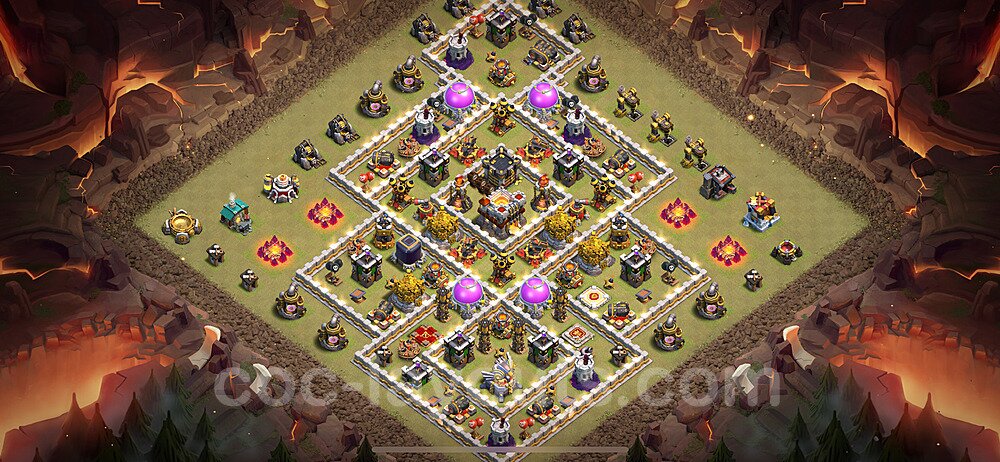 TH11 War Base Plan with Link, Anti Everything, Hybrid, Copy Town Hall 11 CWL Design 2024, #158