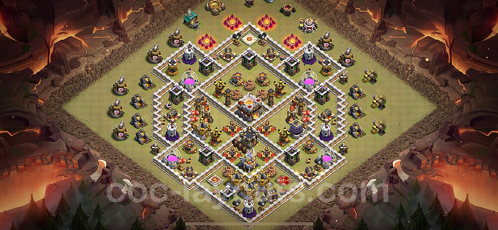 Die Maximal Clan War Base RH11 + Link, Anti Alles 2024 - COC Rathaus Level 11 Kriegsbase (CK / CW) - #162