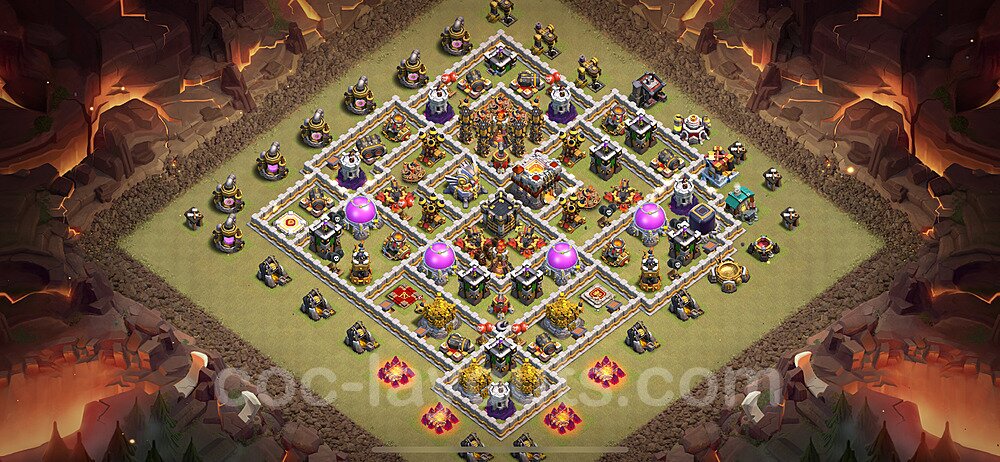 Die Maximal Clan War Base RH11 + Link, Hybrid 2024 - COC Rathaus Level 11 Kriegsbase (CK / CW) - #163