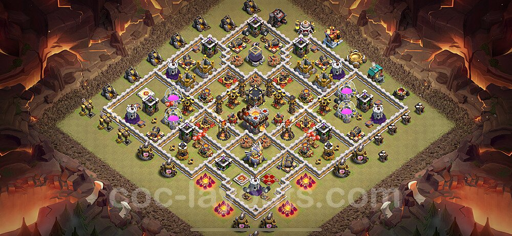 TH11 Anti 2 Stars CWL War Base Plan with Link, Anti Everything, Copy Town Hall 11 Design 2024, #166