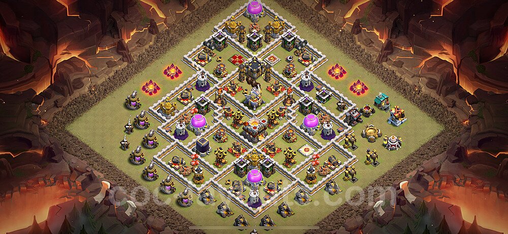 TH11 Anti 2 Stars CWL War Base Plan with Link, Anti Everything, Copy Town Hall 11 Design 2024, #168