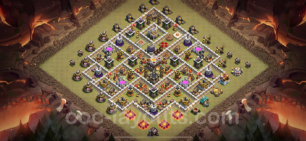 TH11 Anti 2 Stars CWL War Base Plan with Link, Anti Everything, Copy Town Hall 11 Design 2024, #169