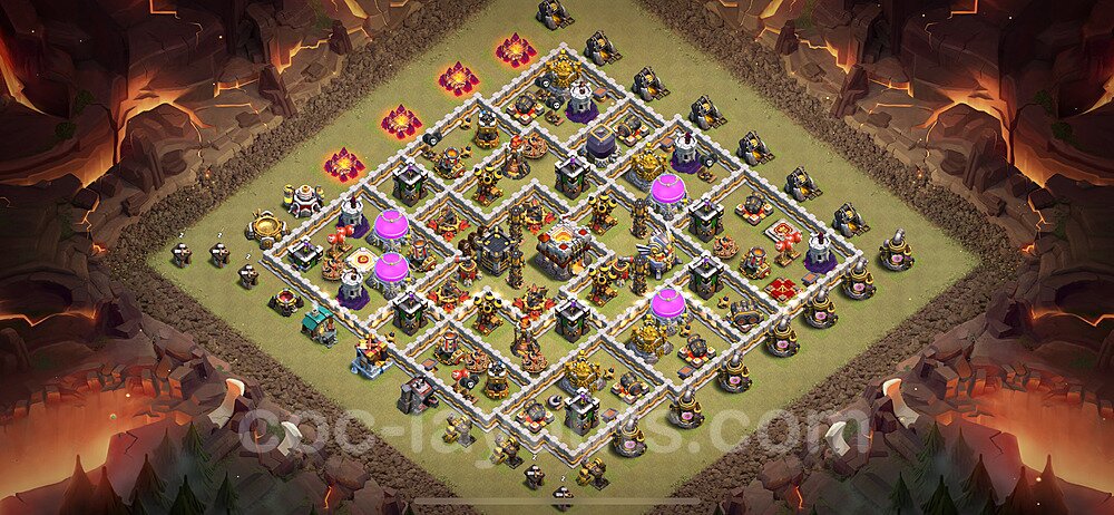 Die Clan War Base RH11 + Link, Anti Air / Electro Dragon, Hybrid 2024 - COC Rathaus Level 11 Kriegsbase (CK / CW) - #172