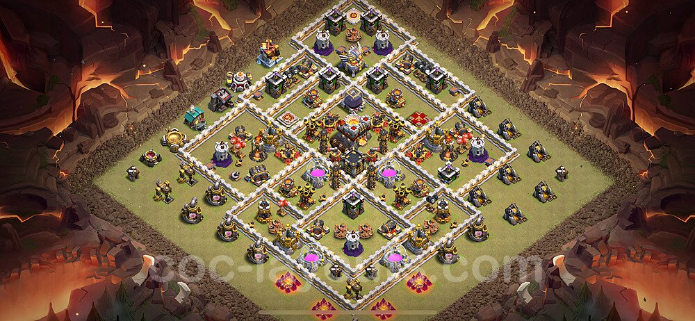 TH11 War Base Plan with Link, Anti Everything, Hybrid, Copy Town Hall 11 CWL Design 2024, #185