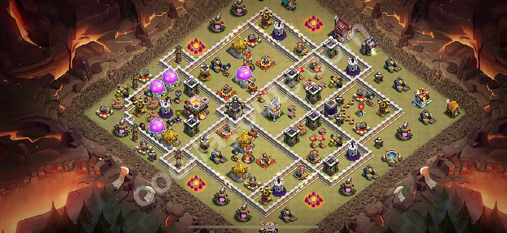 TH11 Anti 3 Stars CWL War Base Plan with Link, Copy Town Hall 11 Design 2025, #190