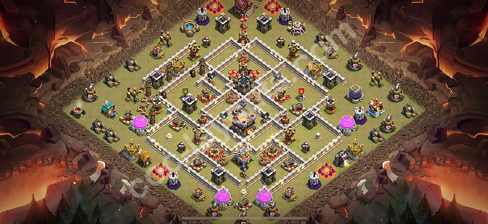 TH11 Anti 3 Stars CWL War Base Plan with Link, Copy Town Hall 11 Design 2026, #191