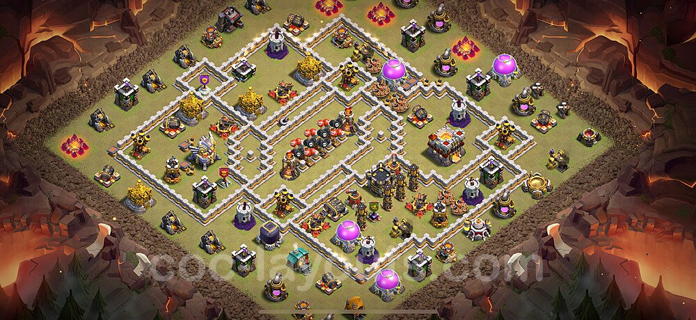 Municipio livello 11 Base di Guerra + Link - Anti 3 Stelle Disposizione Villaggio COC 2025 TH11 - #192