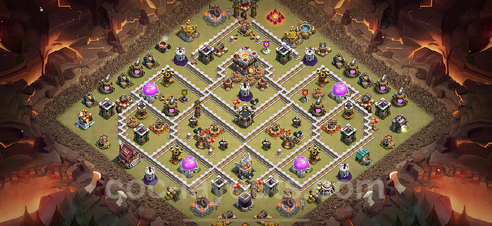 TH11 Anti 3 Stars CWL War Base Plan with Link, Copy Town Hall 11 Design 2025, #196