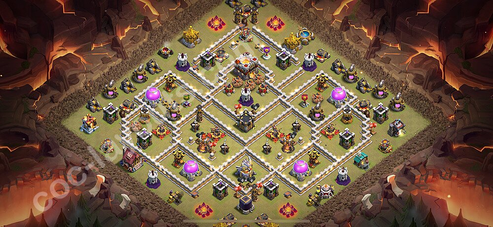 Top Anti 3 Etoiles Base de Guerre HDV 11 + Lien (Link) 2025 gdc - Hôtel de Ville 11 Base Copier - #196