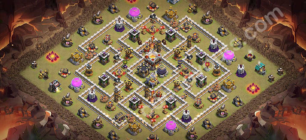 TH11 War Base Plan with Link, Anti Air / Electro Dragon, Hybrid, Copy Town Hall 11 CWL Design 2026, #200