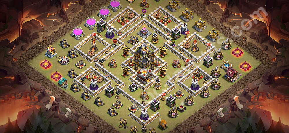 Top Anti 3 Etoiles Base de Guerre HDV 11 + Lien (Link) 2026 gdc - Hôtel de Ville 11 Base Copier - #208