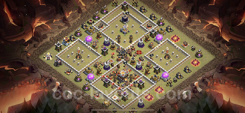 TH11 Funny Troll Base Plan with Link, Copy Town Hall 11 Art Design 2023, #61