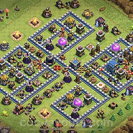 Diseño de aldea al Maximo Ayuntamiento 12 Copiar, Anti Aire / Electro Dragón, Híbrido - Full COC TH12 Perfecta Distribucion para Defensa + Enlace - #10