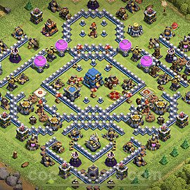 Diseño de aldea Anti 2 Estrellas Ayuntamiento 12 Copiar, Anti Todo - COC TH12 Perfecta Distribucion 2023 + Enlace - #100