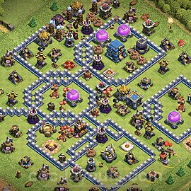 Diseño de aldea Anti Dragones Ayuntamiento 12 Copiar, Anti 3 Estrellas - COC TH12 Perfecta Distribucion 2023 + Enlace - #101