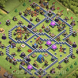 Die Anti 3 Sterne Base RH12 + Link, Anti Alles 2023 - COC Rathaus 12 Kopieren Base - #105